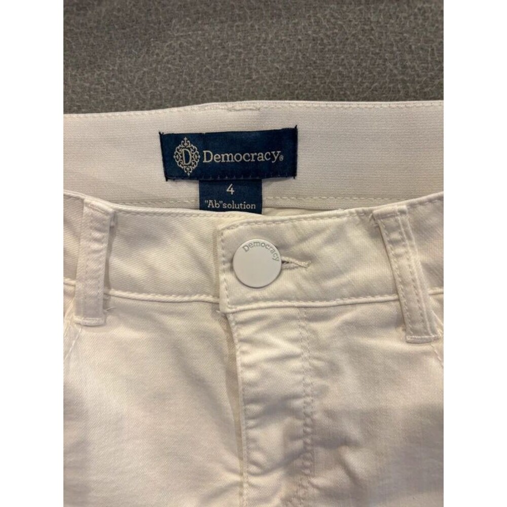 Democracy “Ab”solution Women’s White Slim Straight Ankle Jeans Size 4 - Picture 2 of 5